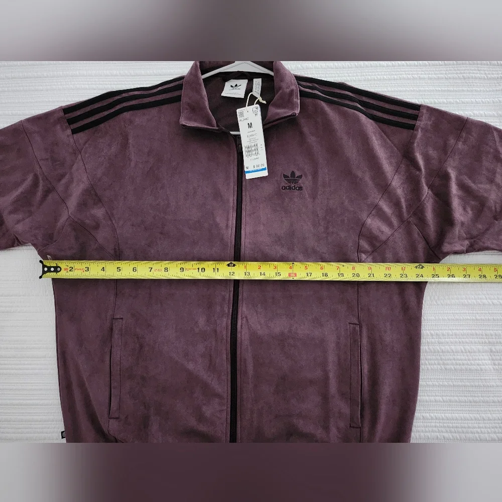 Adidas Plush Track Jacket HL9447 Full Zip Shadow Suede Men's Size Medium NWT